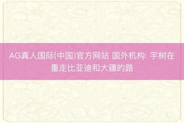AG真人国际(中国)官方网站 国外机构: 宇树在重走比亚迪和大疆的路