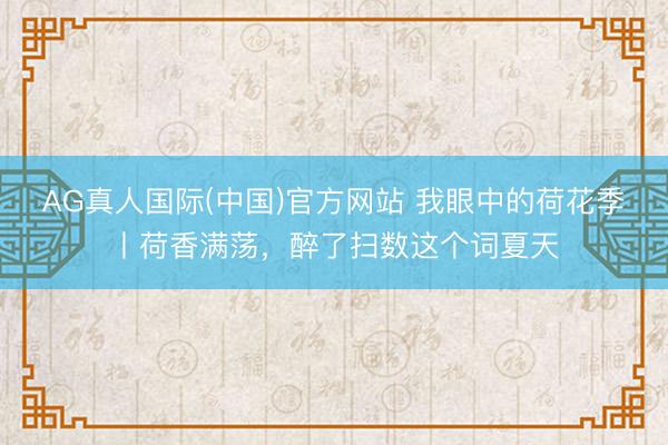 AG真人国际(中国)官方网站 我眼中的荷花季丨荷香满荡,醉了扫数这个词夏天